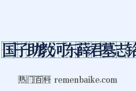 国子助教河东薛君墓志铭是什么意思的图片